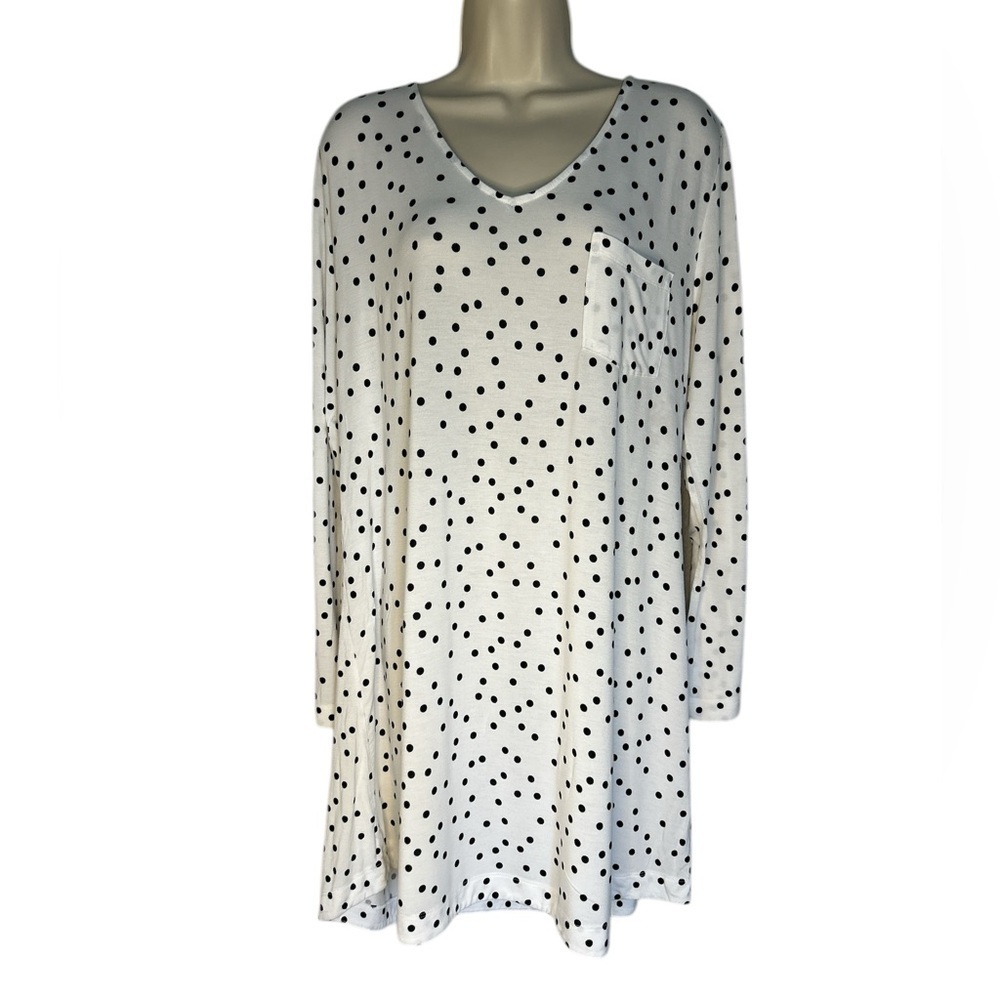 Soma Black and White Polka Dot Pajama gown size L